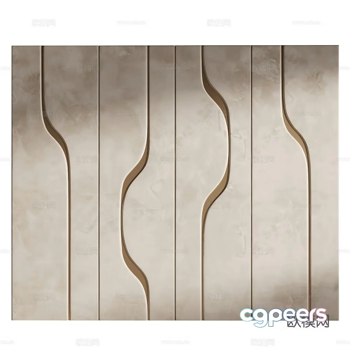 New Chinese style light luxury wall hard package 3D model