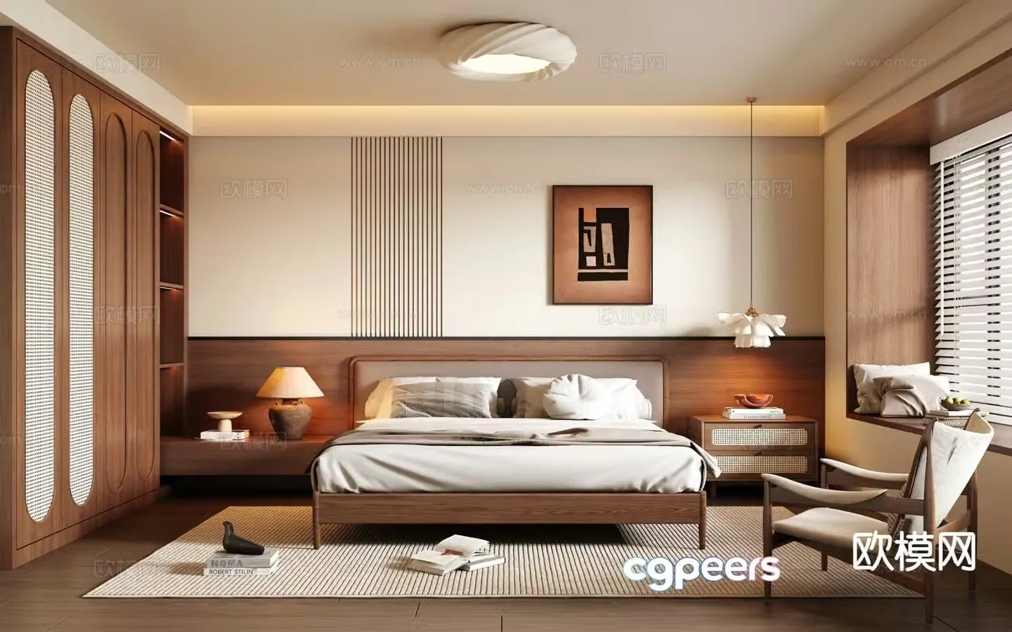 Wabi Sabi bedroom master bedroom 3d model