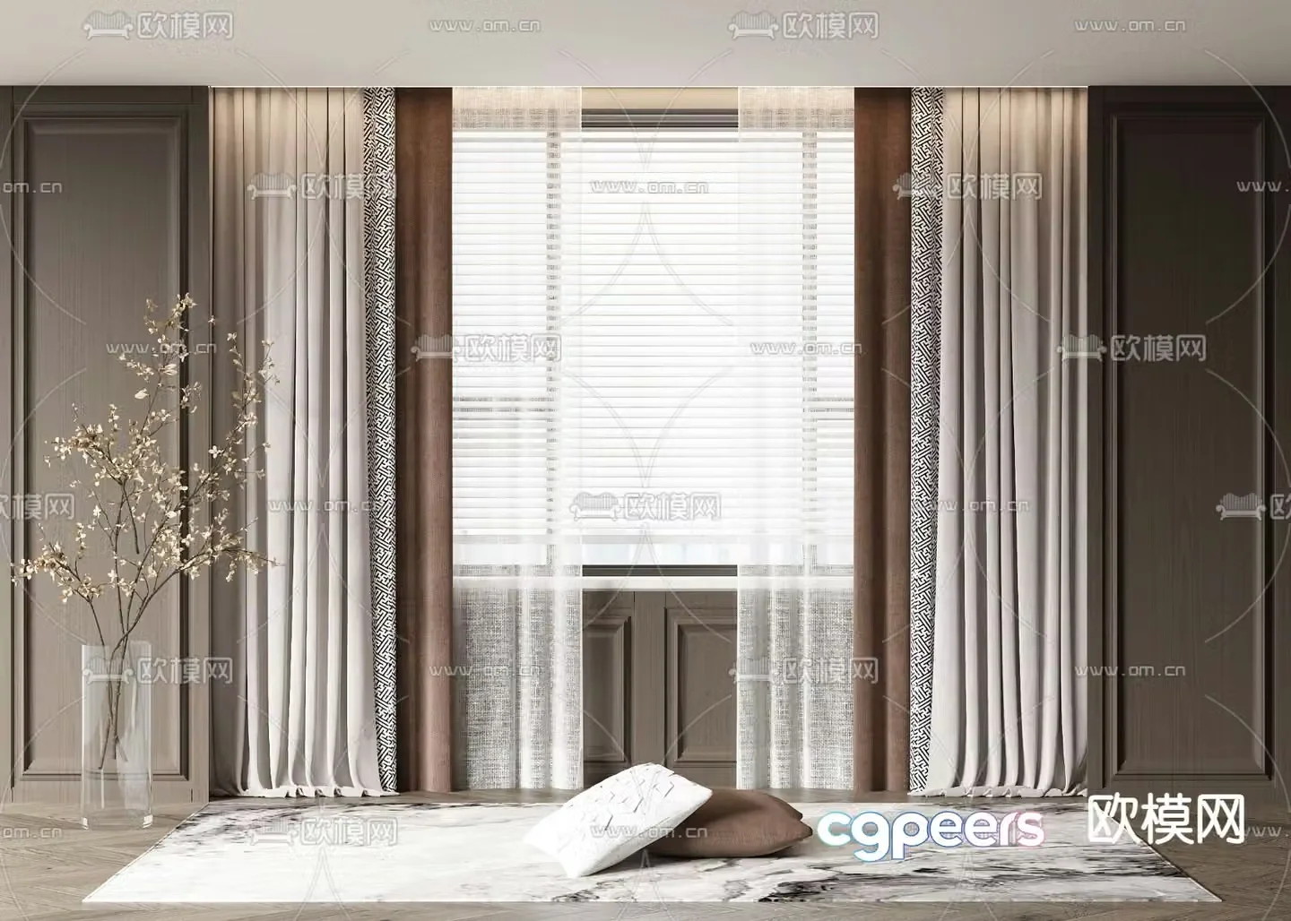 New Chinese curtains 3D model