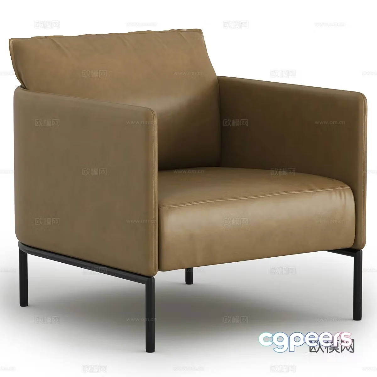 Modern Italian leather armchair 3d model