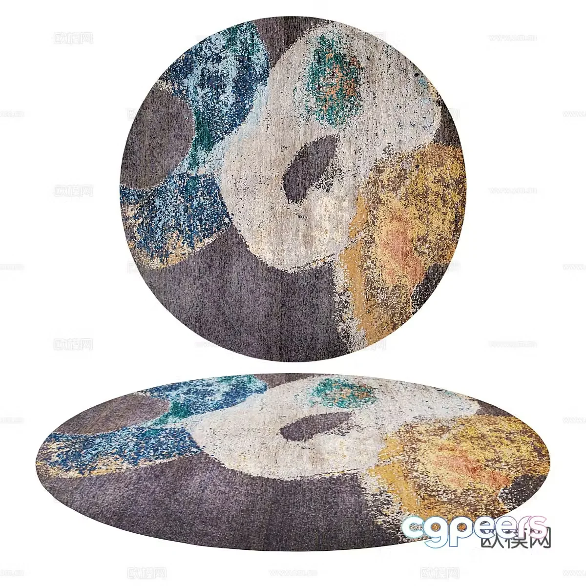 Modern minimalist round carpet Carpet Simple carpet Living room carpet 3d model