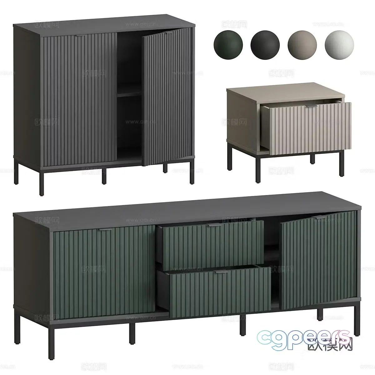 Modern TV cabinet bedside table sideboard 3d model