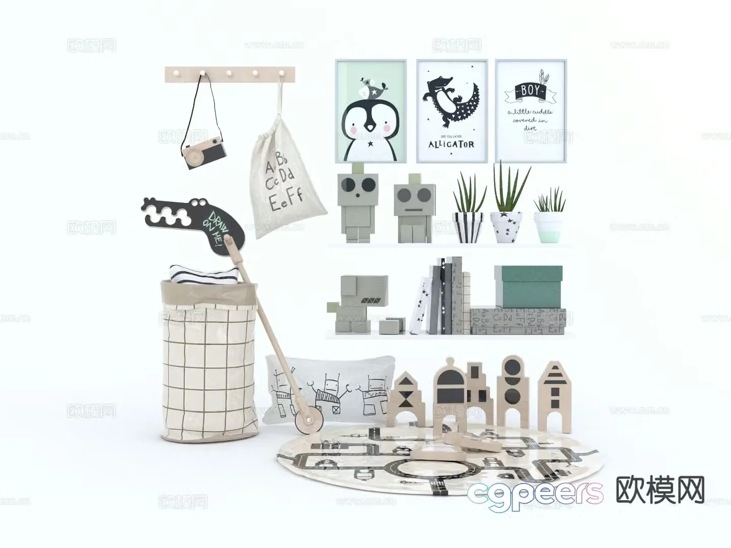 Modern children’s products toys hanging ornaments 3d model