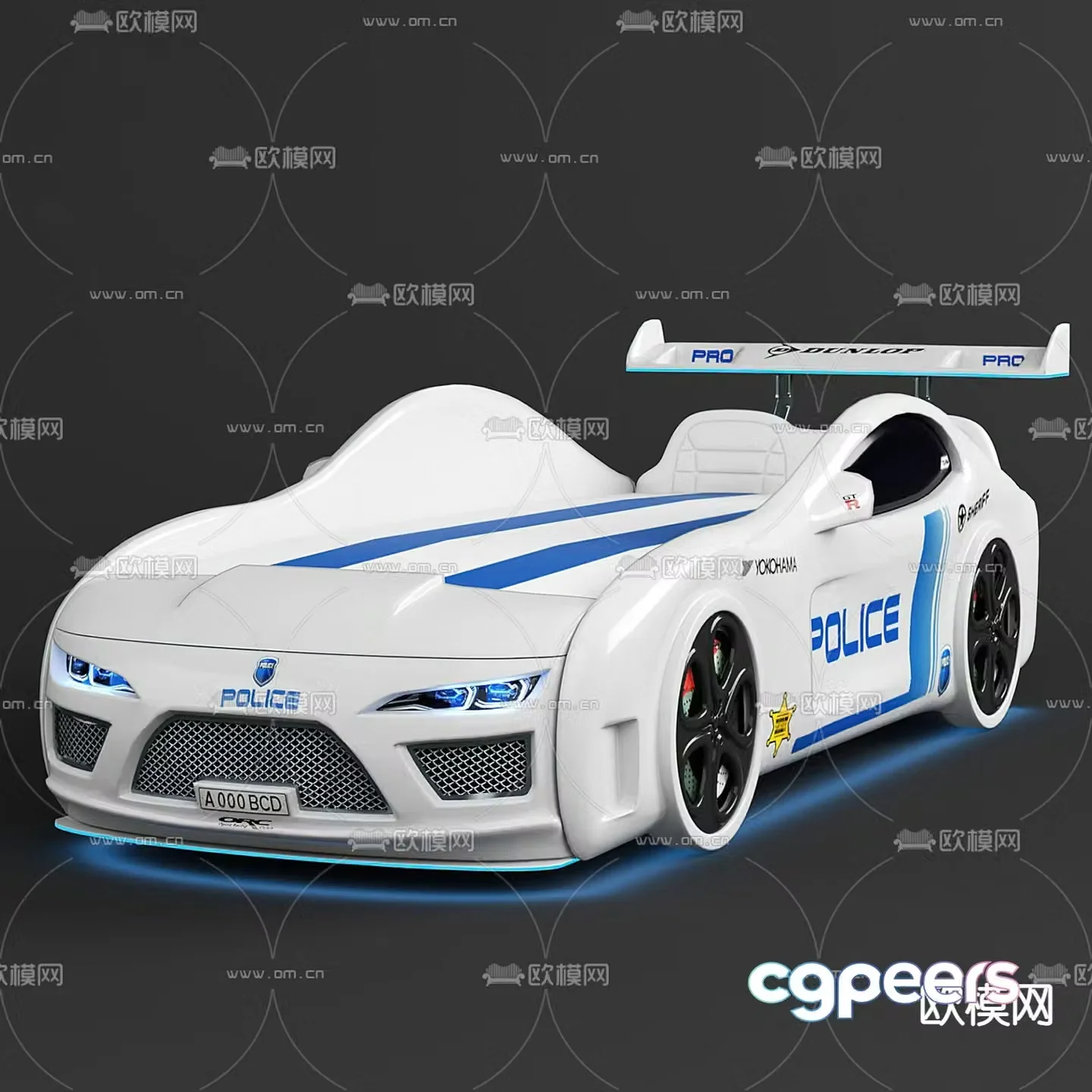 Children’s bed sports car bed 3d model