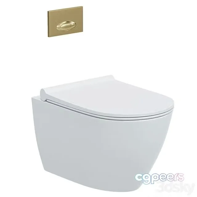 3ds Max Free – Wall hung toilet bowl BOCCHI Venezia 1295-001-0129 white, with microlift