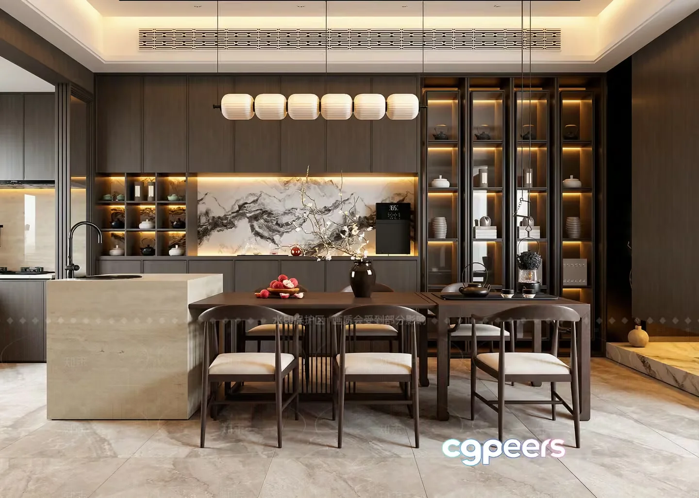 Modern Dining Room 3D Model – 17219 – VRAY Render