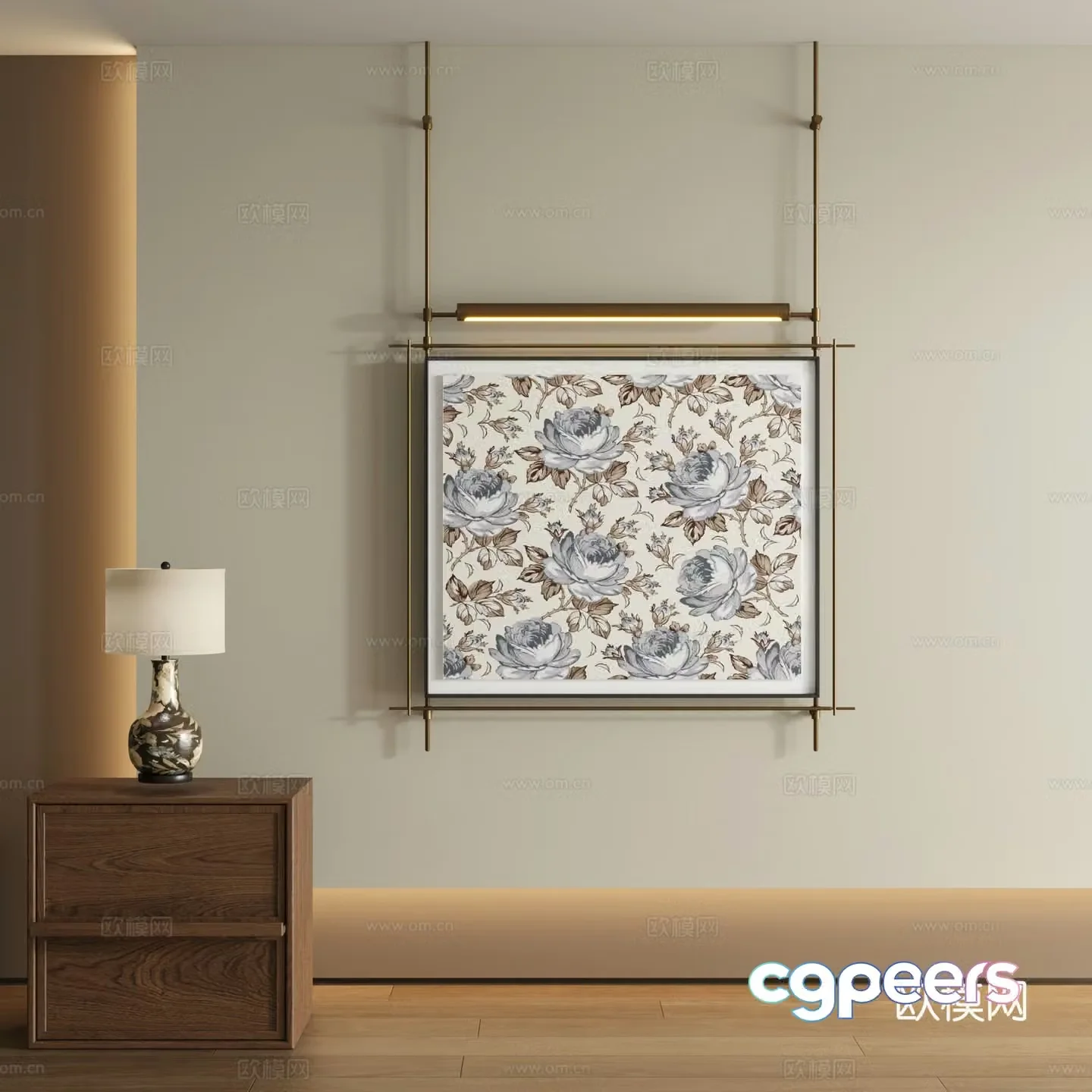 Modern boom decorative painting 3d model