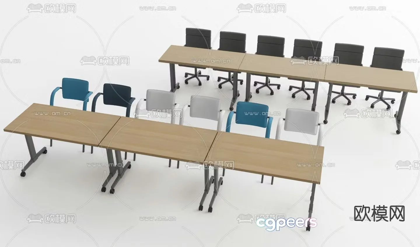 Training tables and chairs 3d model