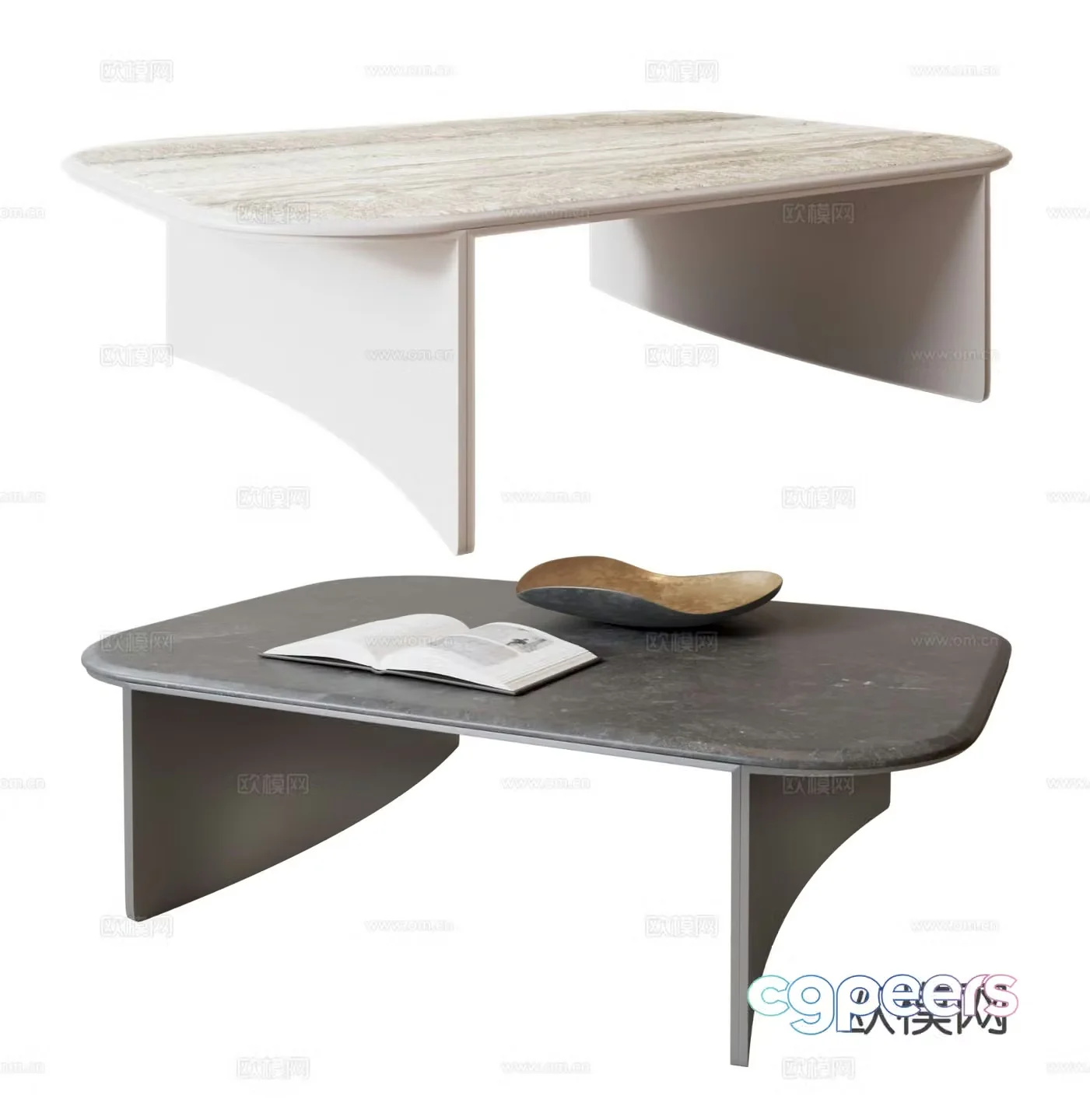 Tucci simple coffee table slate coffee table 3d model