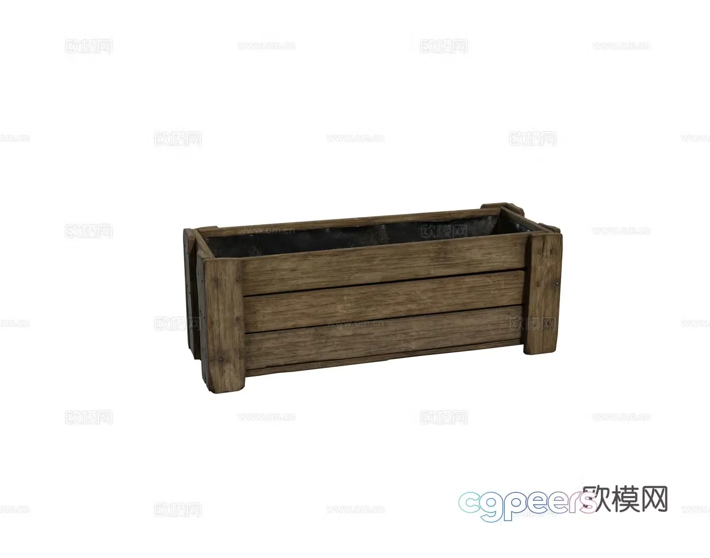 Modern retro vintage anticorrosion wood flower box wood flower box garden planting box combination 3D model
