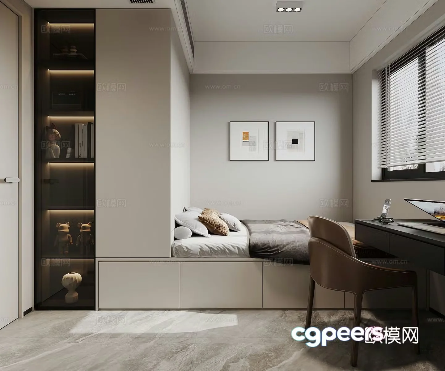 Modern tatami bedroom 3d model