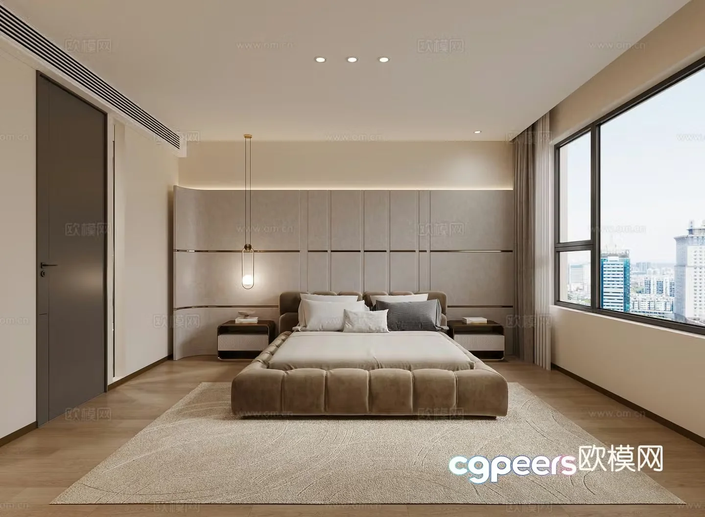 Modern bedroom master bedroom 3d model