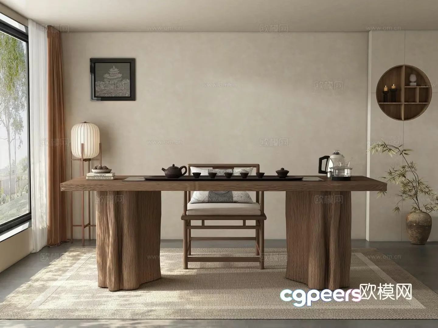 Middle-aged tea room 3D model