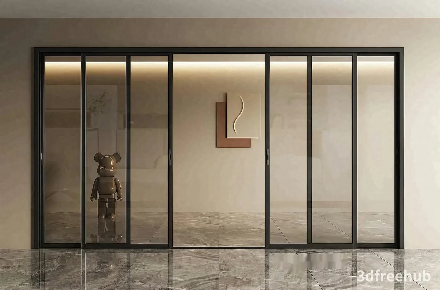 Modern Sliding Doors 3D Model – 21885 – VRAY Render
