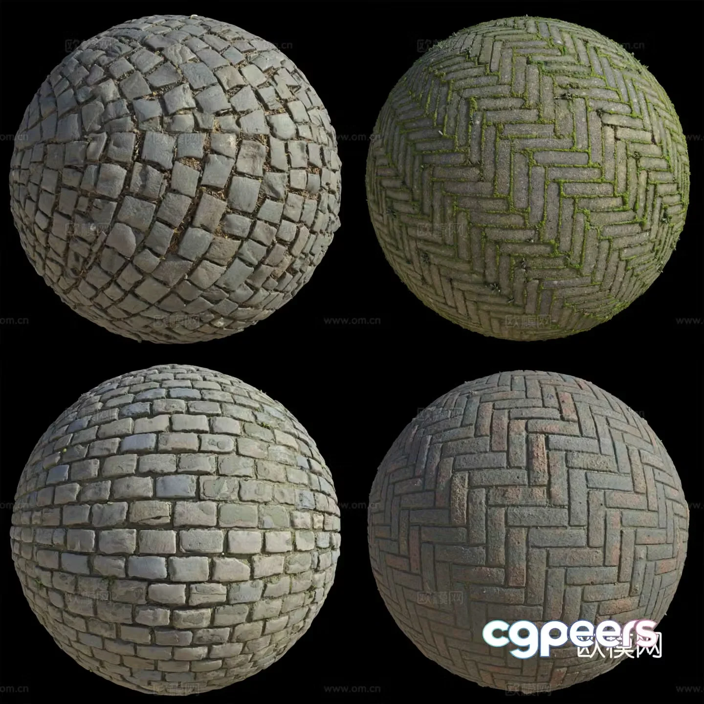 Floor tiles Stone Outdoor paving 3D model