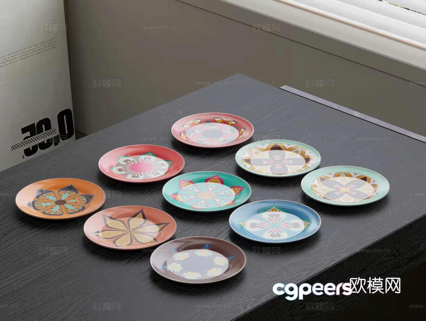 Printed plate Ceramic plate Ethnic style plate Exotic style plate 3d model