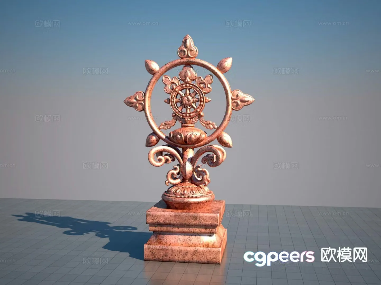 Auspicious Eight Treasures Sculpture 3D model