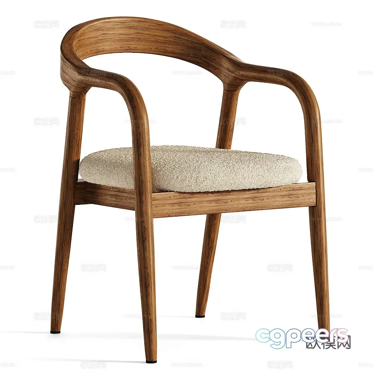 Modern dining chair chair armchair 3D model