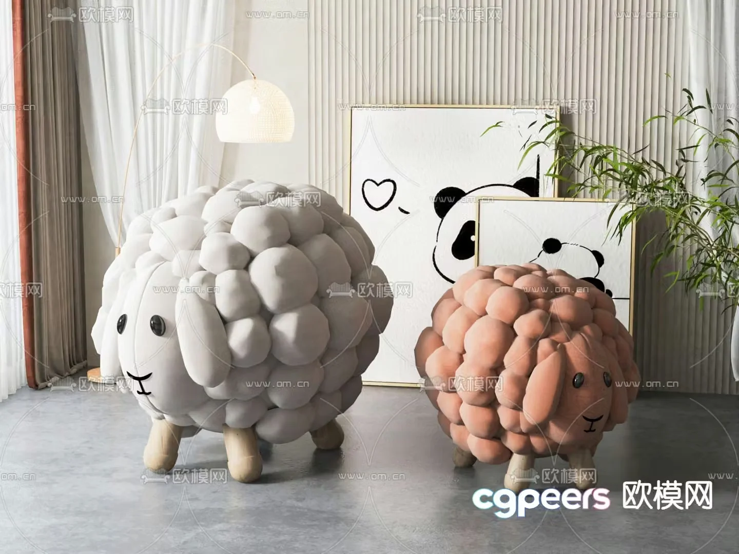 Children’s chair children’s stool lamb stool 3d model