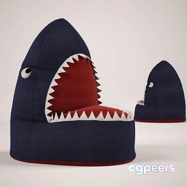 3ds Max Free – Baby bean bag Shark