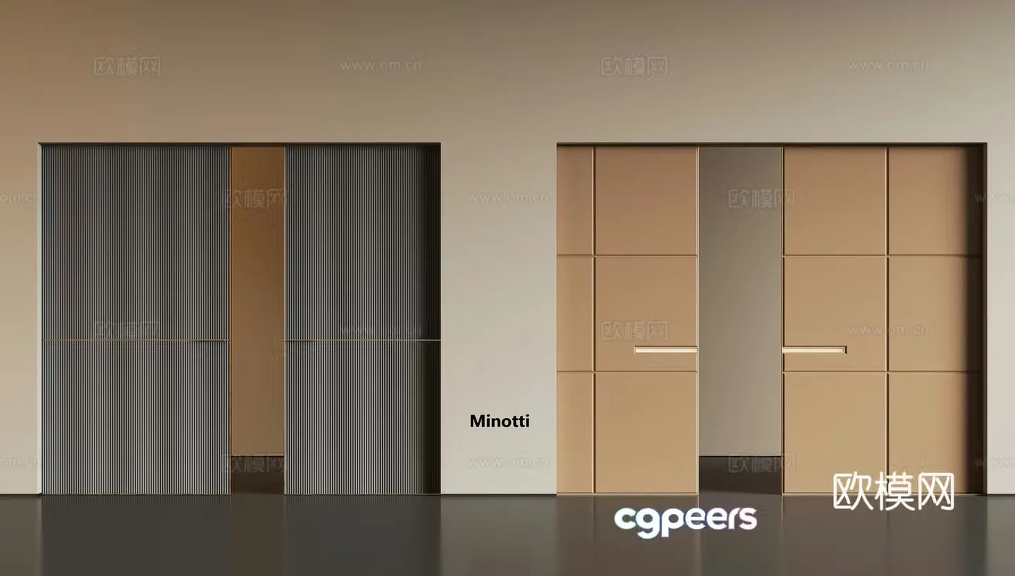 Modern sliding door sliding door pocket sliding door 3d model