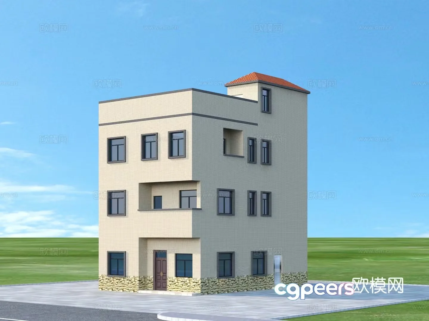 Private houses Private houses Residential buildings renderings 3d model