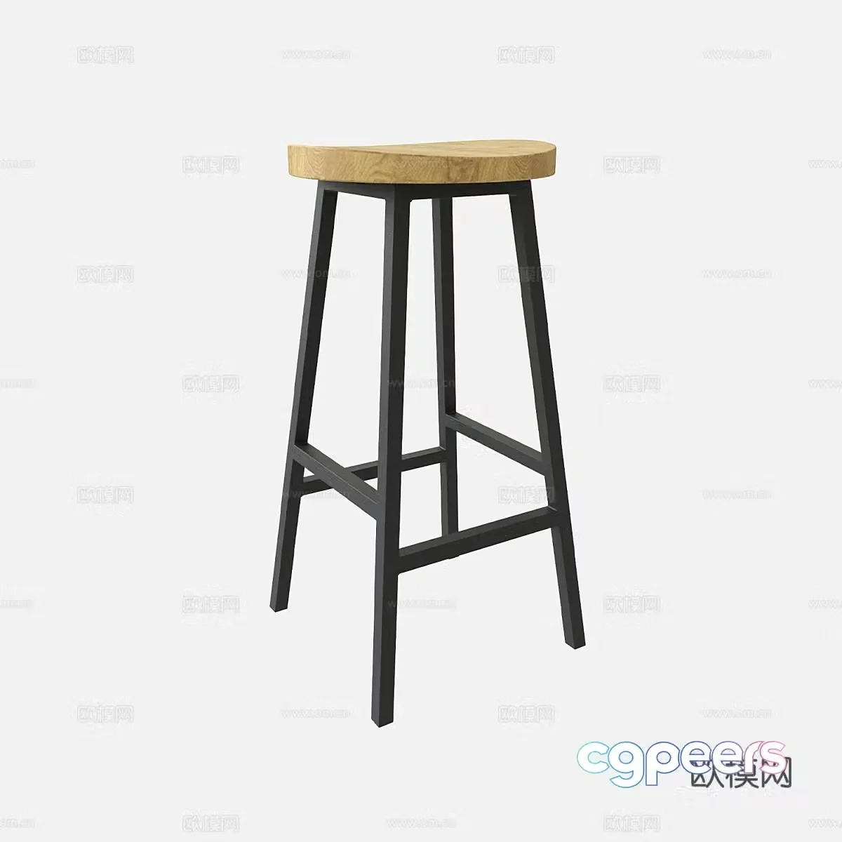 Nordic simple bar chair chair chair simple chair stool bar stool bar stool 3d model