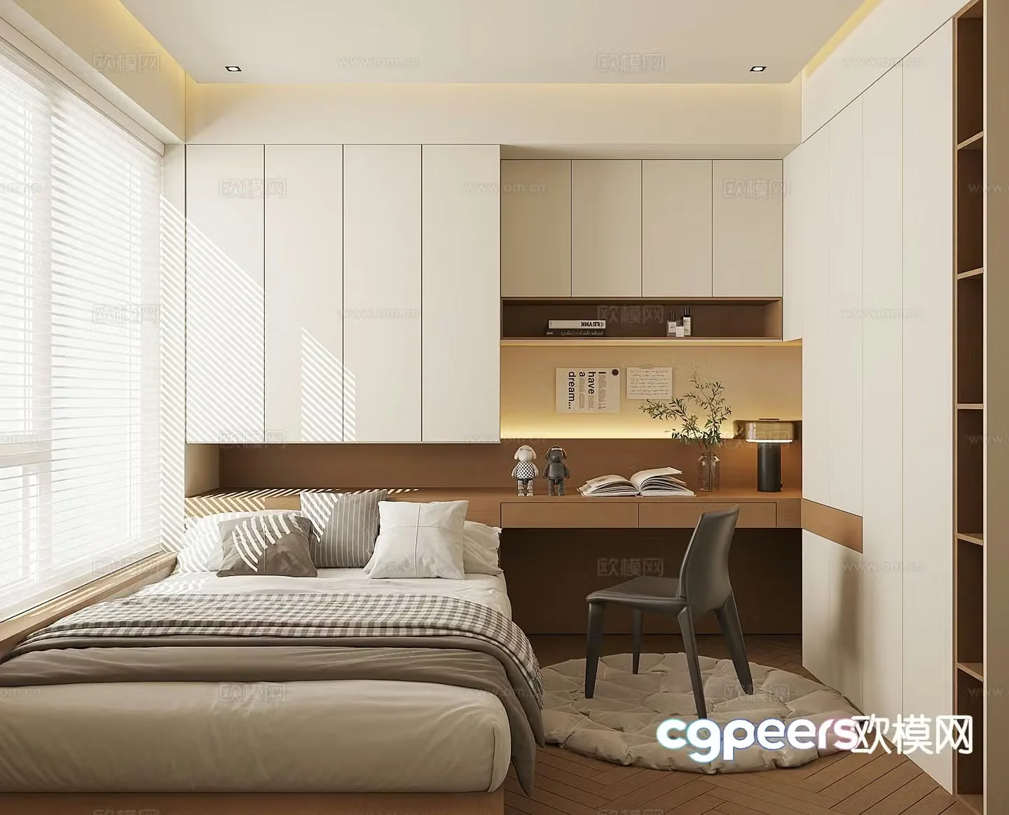 Modern tatami bedroom 3d model
