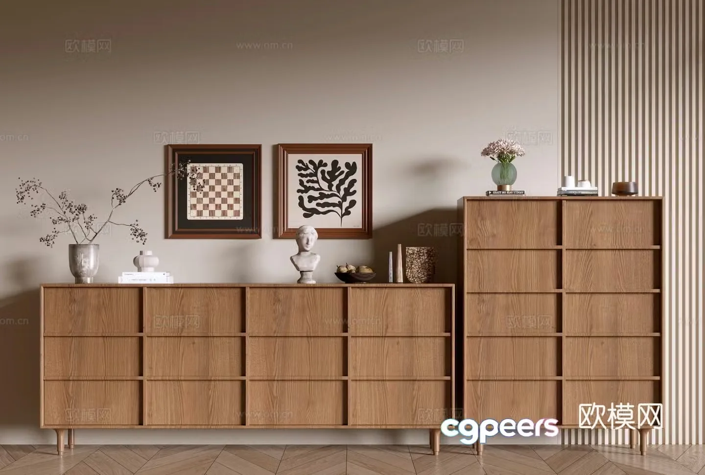 Nordic entrance cabinet side view cabinet side cabinet 3D model