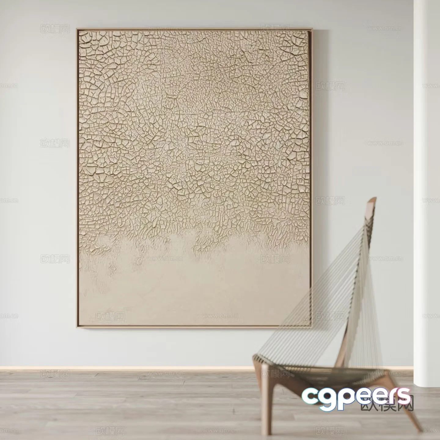 Modern hanging paintings decorative painting 3d model