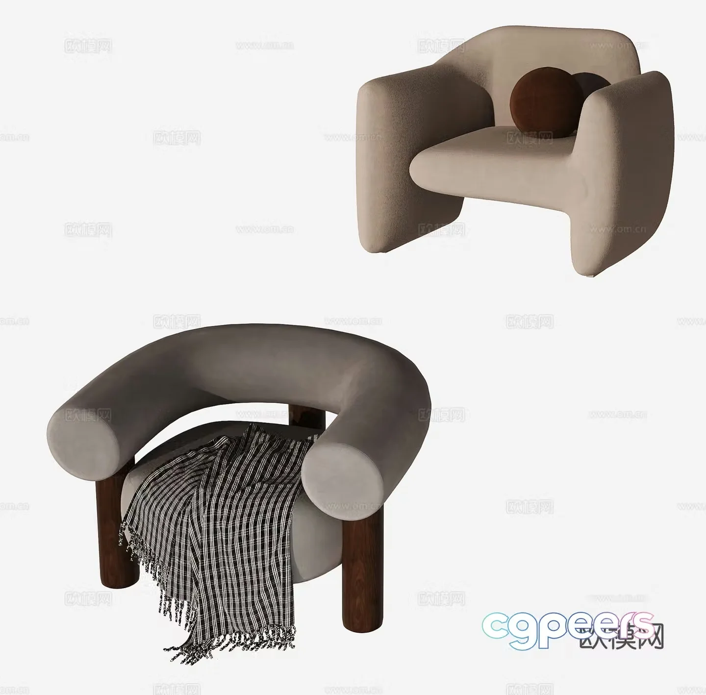 Modern furniture single sofa lazy sofa casual sofa 3d model
