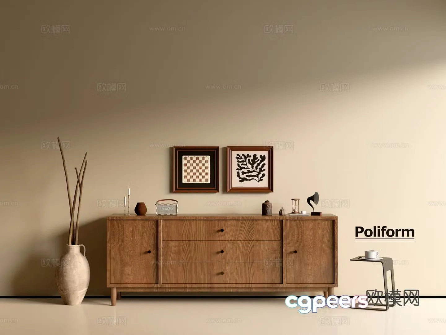 Modern wood grain cabinet ins wind minimalist wind cabinet whole cabinet sideboard balcony cabinet storage 3D model