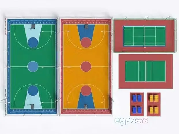 A Sports Court 3D Model – 7081 – VRAY Render