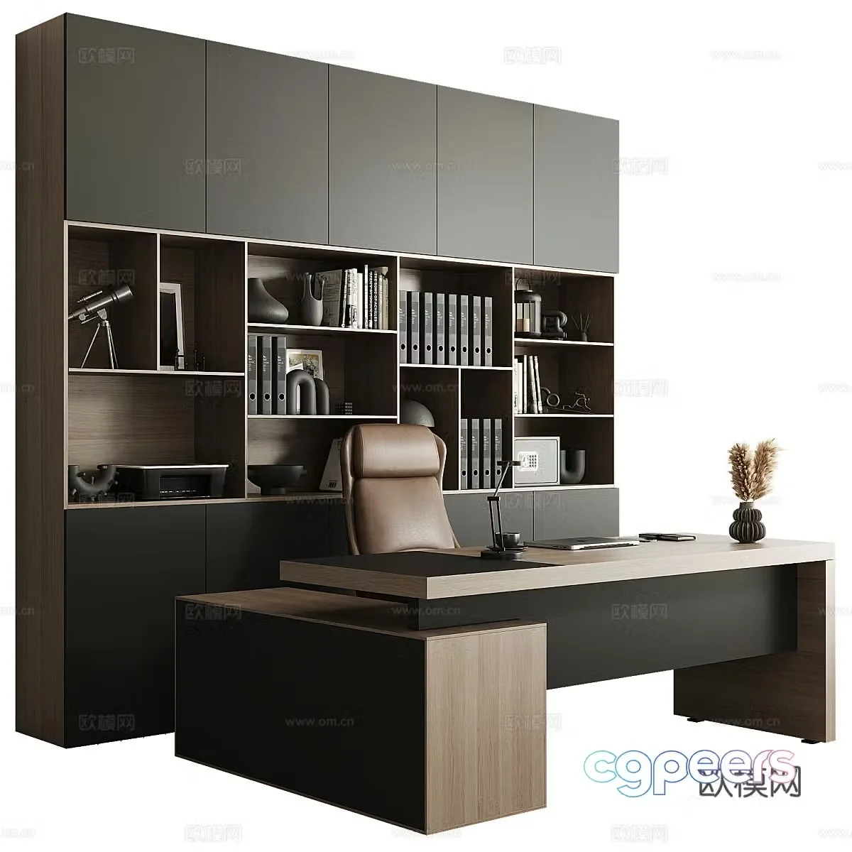 Modern Italian office desk and chair Office furniture 3d model