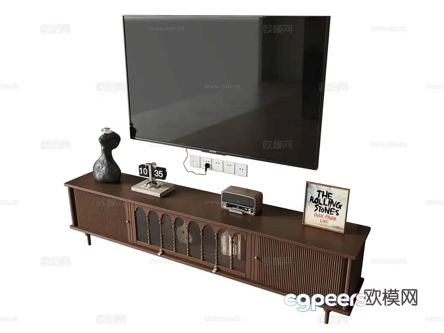 Medieval style TV cabinet 3D model