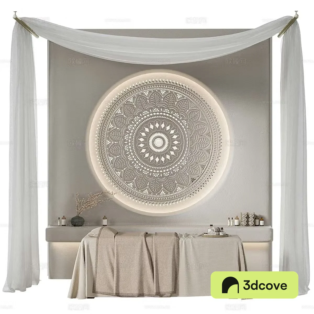 Modern Wasabi Hydrotherapy Massage Room 3D Model