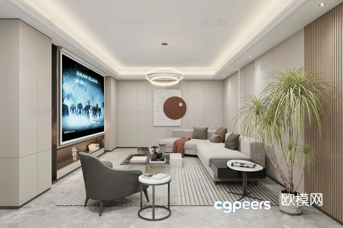Modern basement 3d model