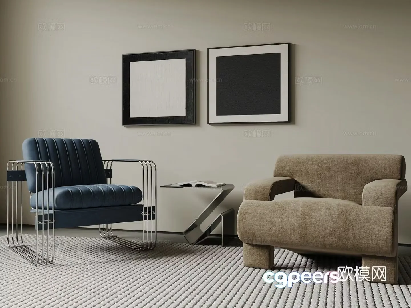 Modern sofa chair leisure chair 3d model