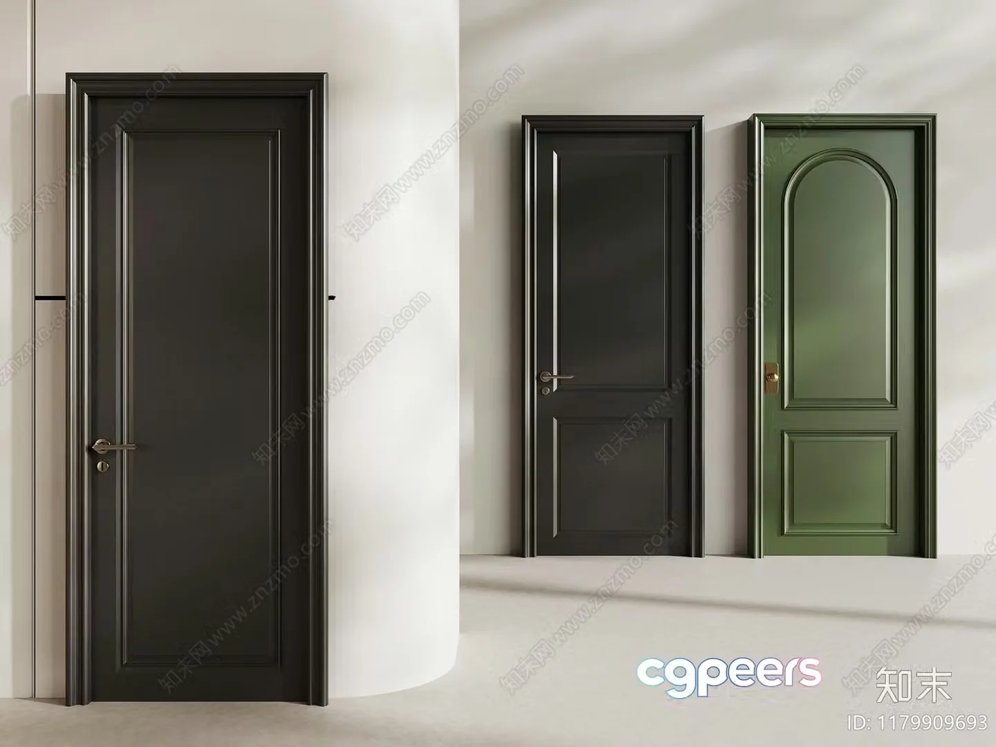 Three Doors 3D Model – 1211 – VRAY Render