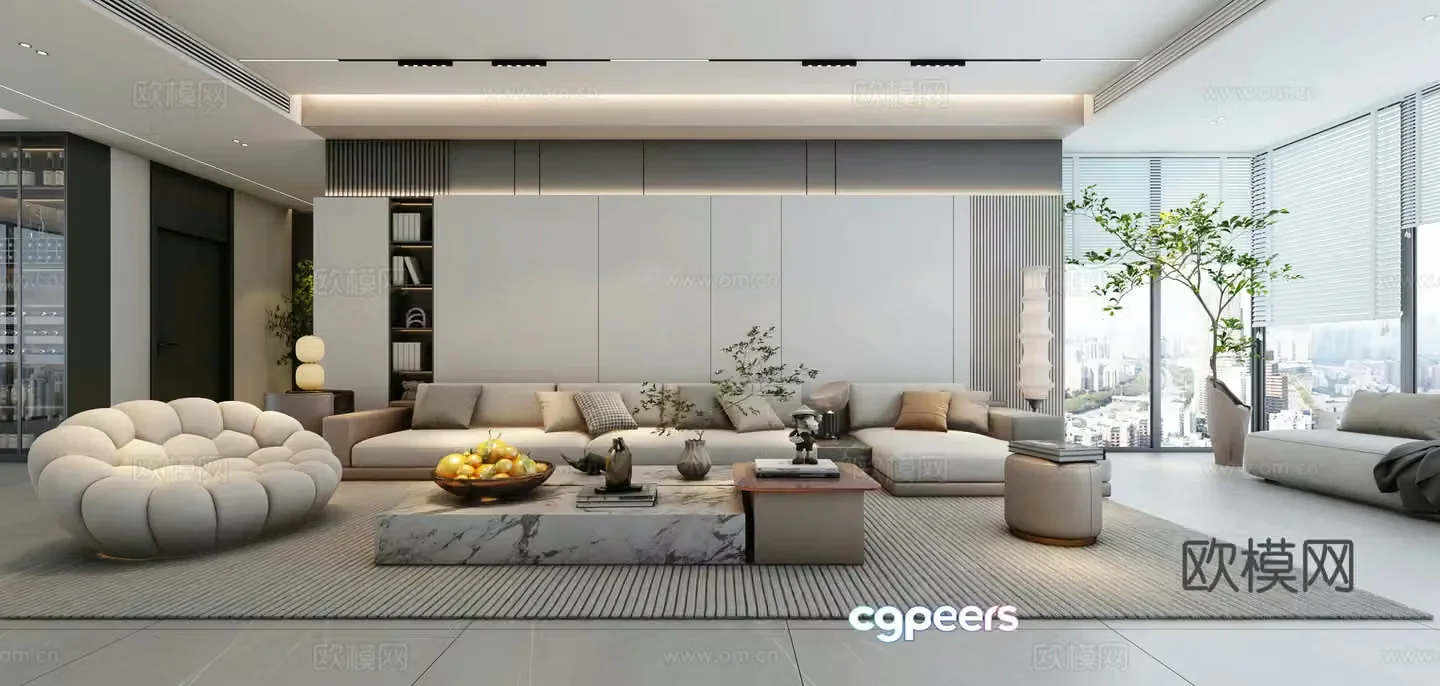 Modern living room 3d model 3d model