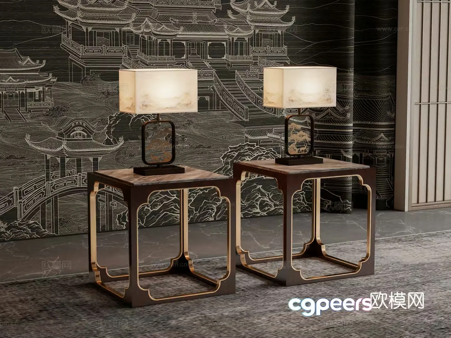 New Chinese side table 3D model