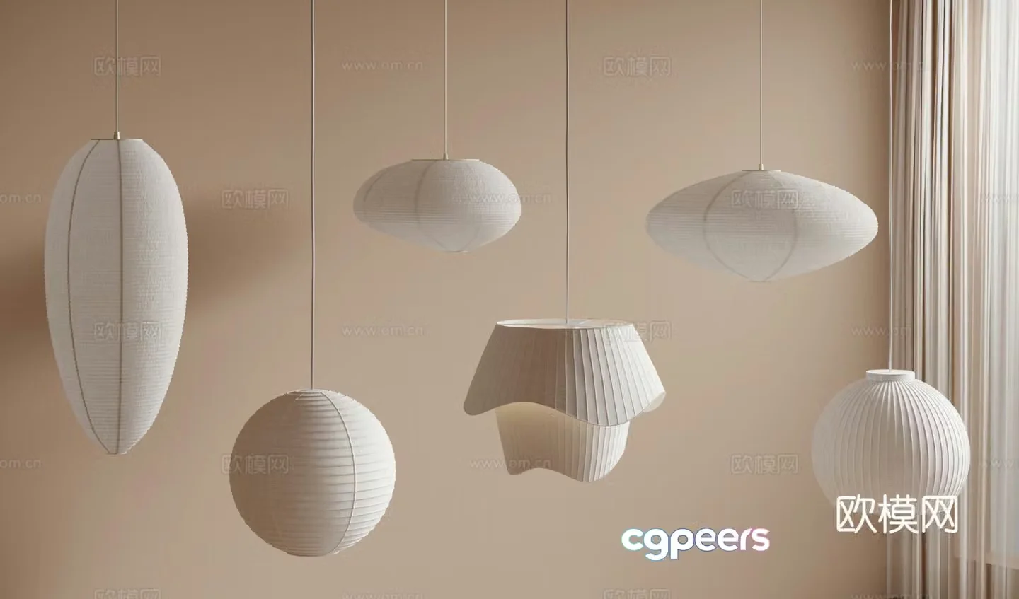 New Chinese chandeliers lantern 3d model