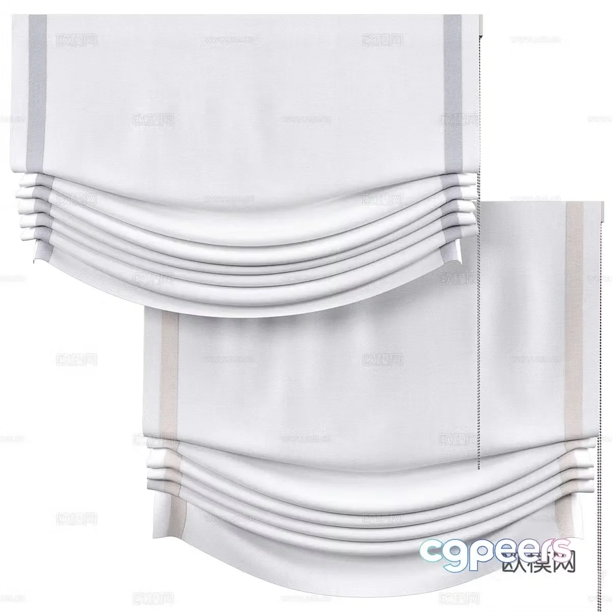 Roman curtains 043d model