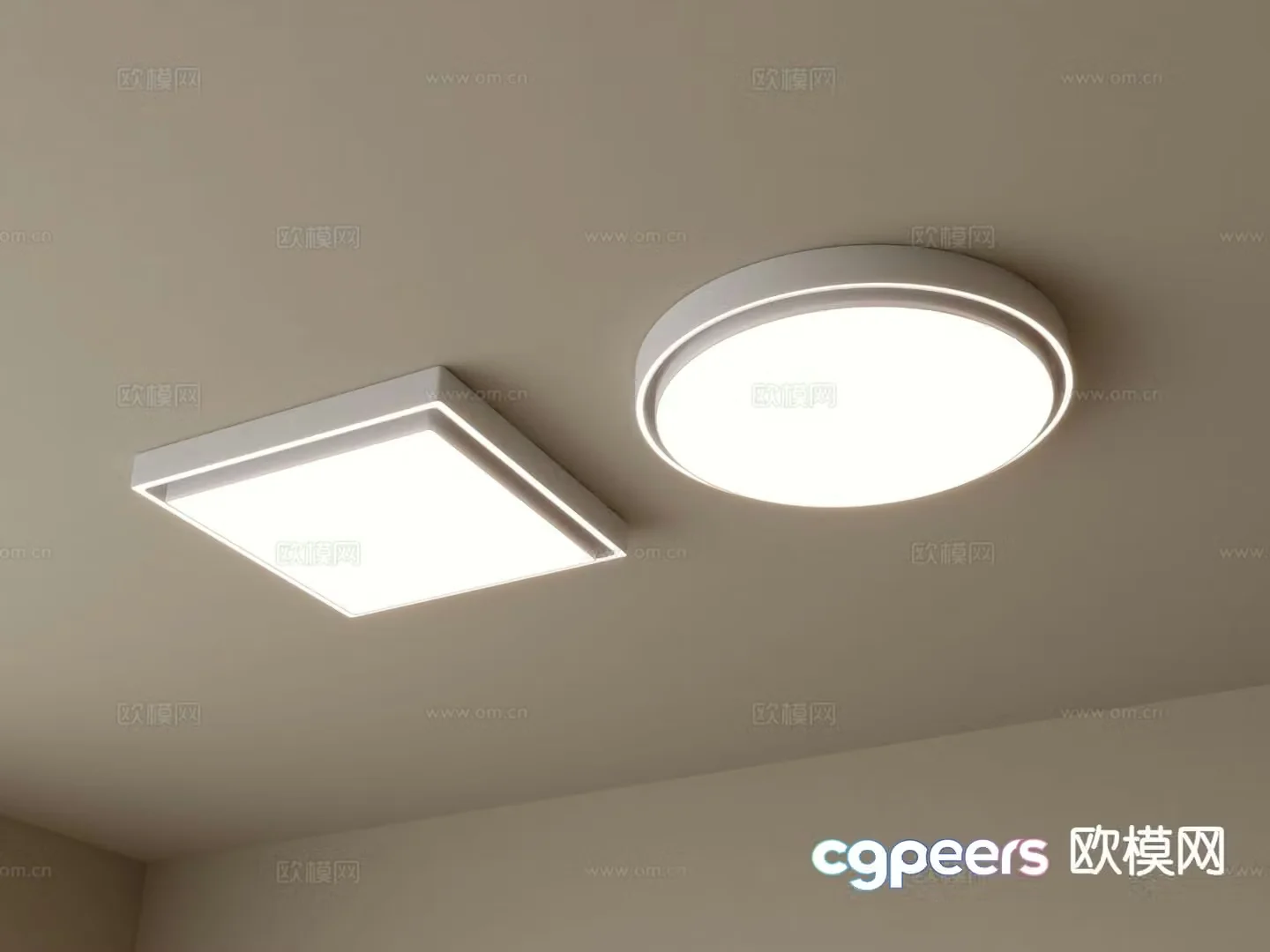 Modern geometric ceiling lamp 3d model
