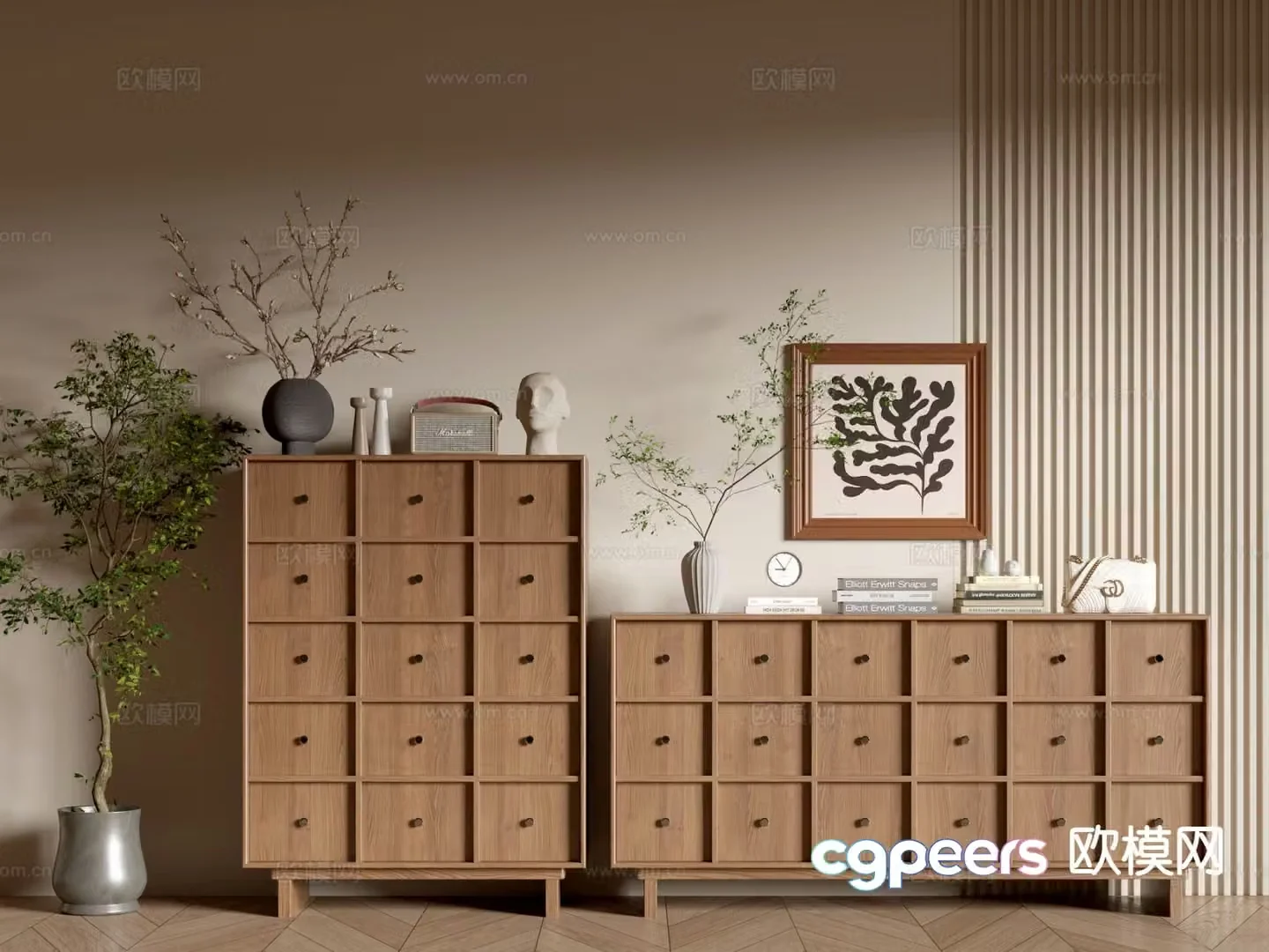 Middle-aged wind cabinet porch cabinet chest of cabinet whole cabinet 3D model