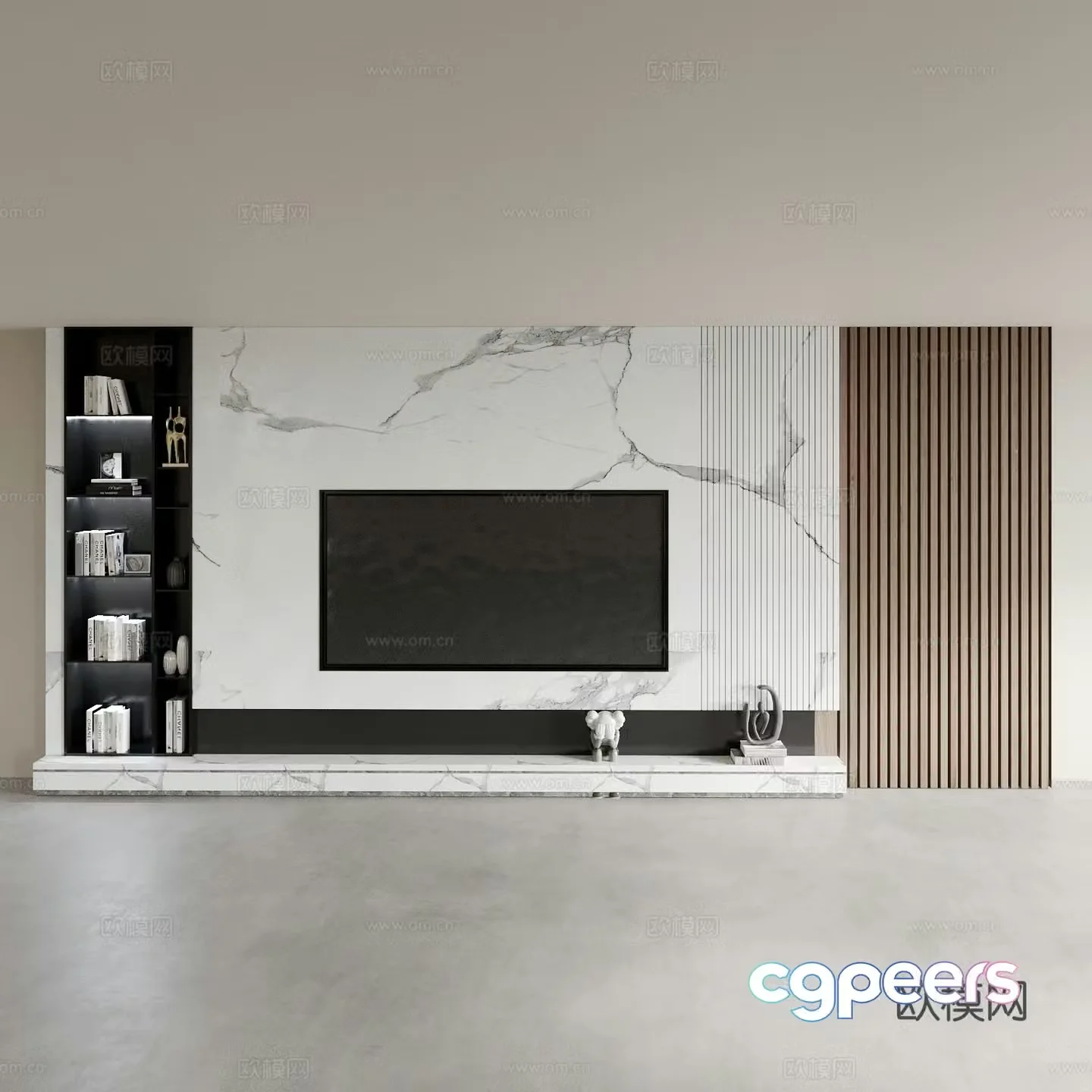 Modern TV background wall TV background cabinet 3D model