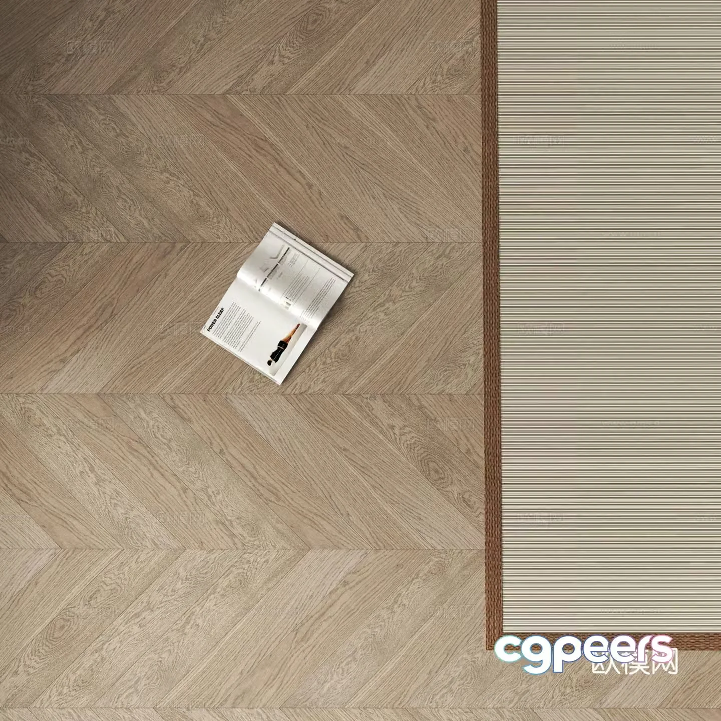 Modern fish bones wood floor 3d model
