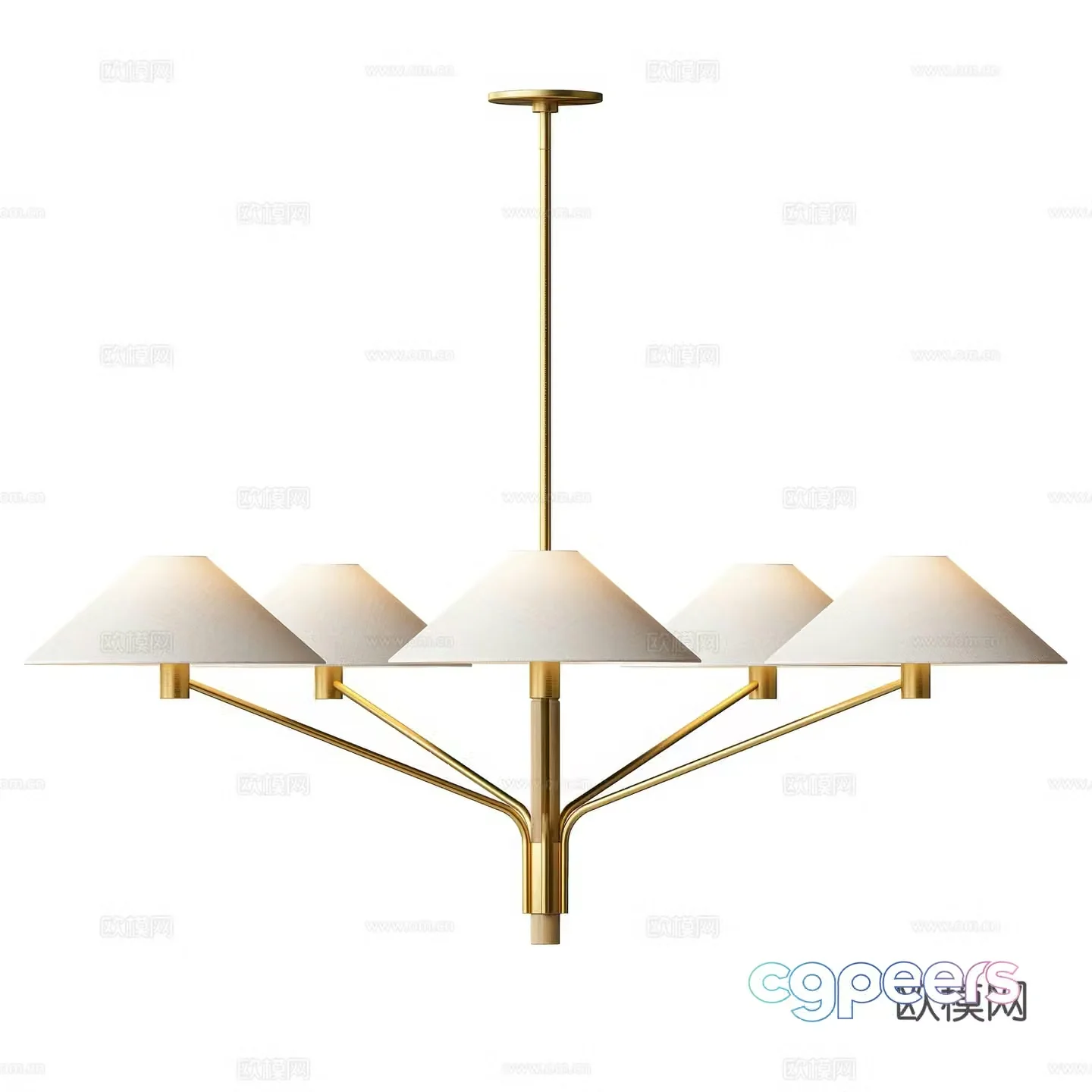 New Chinese style chandelier 3d model