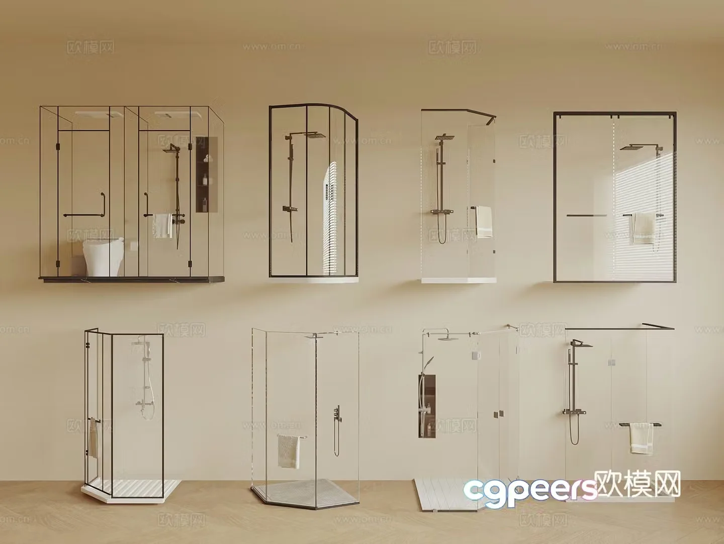 Modern shower room shower room 3d model