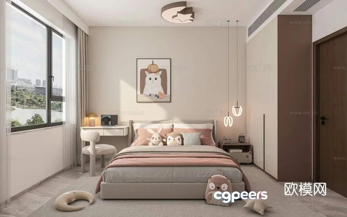 Modern children’s room girl’s room kid’s room 3d model